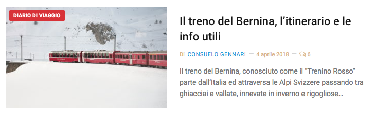 Diario di viaggio Bernina
